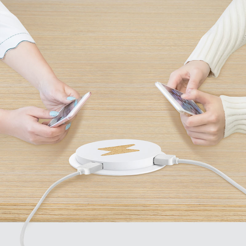 Pop Up 10W Qi Wireless Charger Built Into Desk Furniture With USB