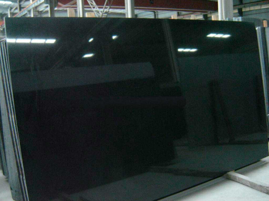Construction Material Granite Stone Slabs , Nero Assoluto Granite Tiles