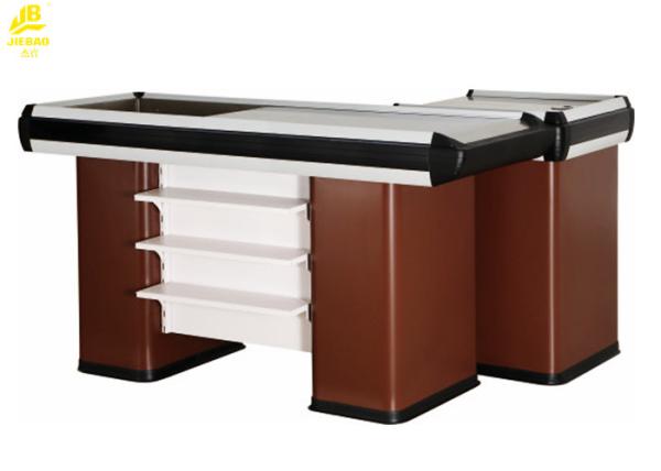 Non Electric Supermarket Cashier Counter , 1500x600x850mm Stainless Steel Cash