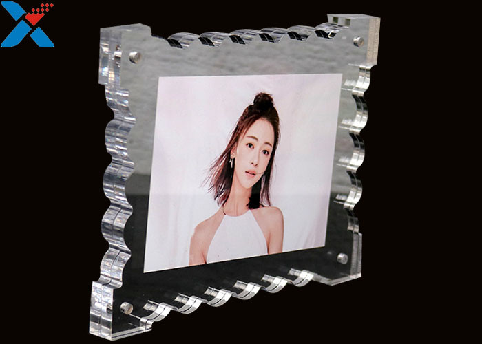 Creative Shape Acrylic Table Frame , Acrylic Clear Magnetic Photo Frames