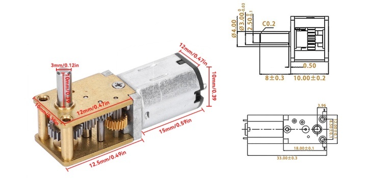 6V N20 Single Shaft Small High Torque Motor Gear Reduction Electric Motor