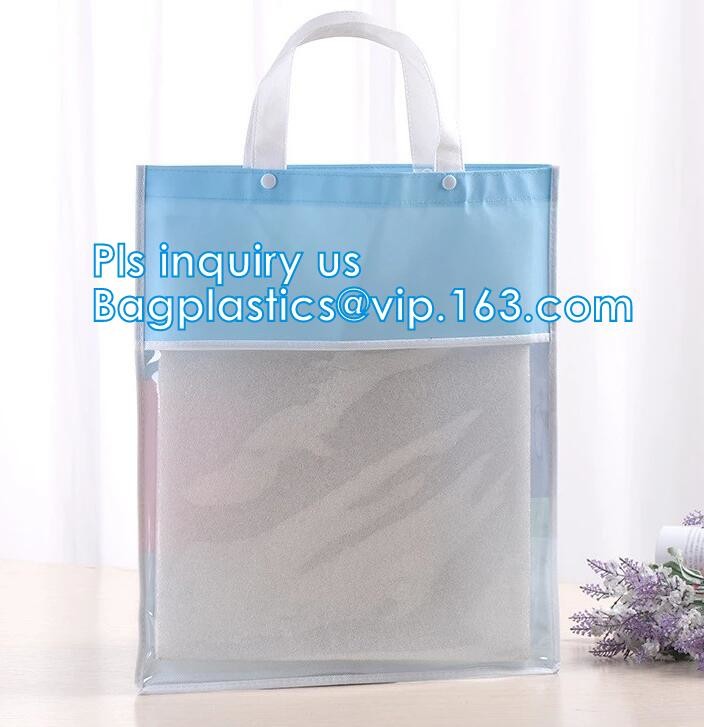 waterproof PVC plastic shopping bag, eco friendly washable plastic PVC shopping bag, Durable Women Shopping shiny pvc to