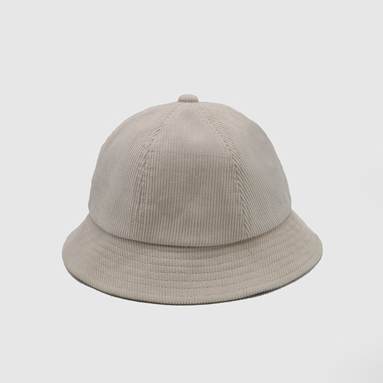 Latest Fashion Daily Cartoon Embroidery Cotton Fisherman Hat Outdoor Sun Protection Beige Corduroy Bucket Hat