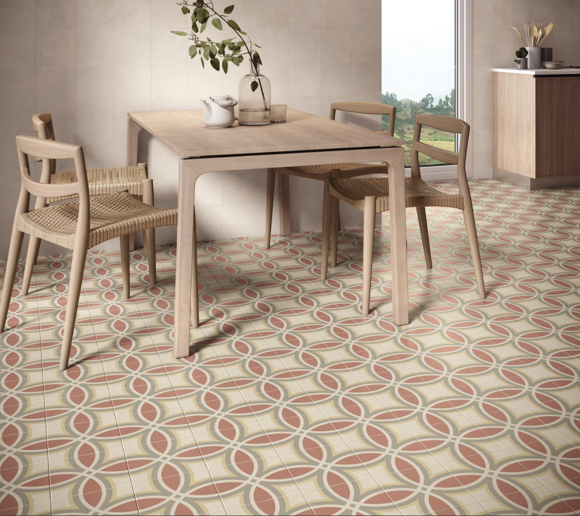 Yellow Non-Slip 200x200mm Wall And Indoor Floor Ceramic Rustic Tiles For Dining Room