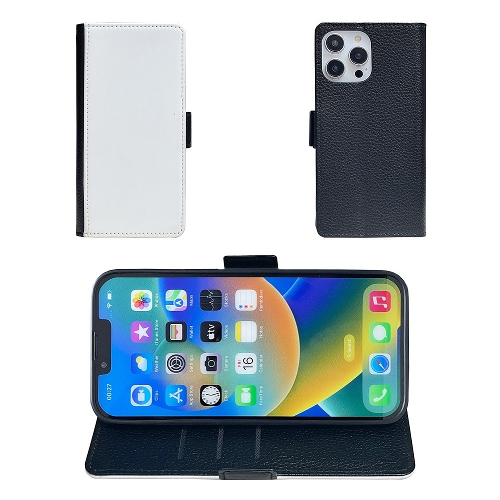 Printable Sublimation PU Leather Flip Wallet Phone Cases With Stand For IPhone16 15 14