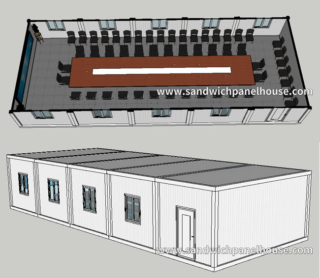Mobile Sandwich Panel Container House With Multifunction Projector