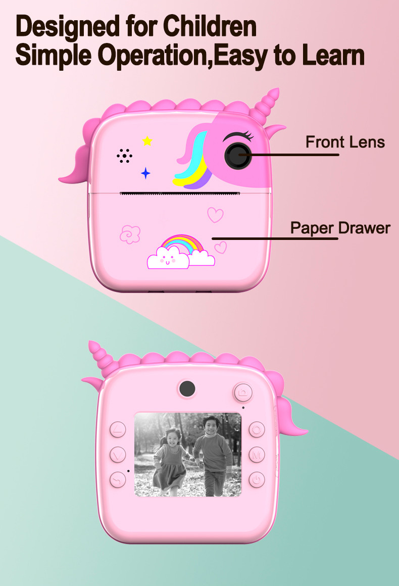 Instant Pocket Mini Inkless Thermal Printer Camera For Kids