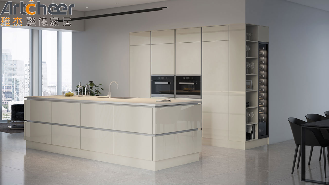 Modern Design Kitchen Storage Cabinet With Lacquer Finish And PANEL Wood Material