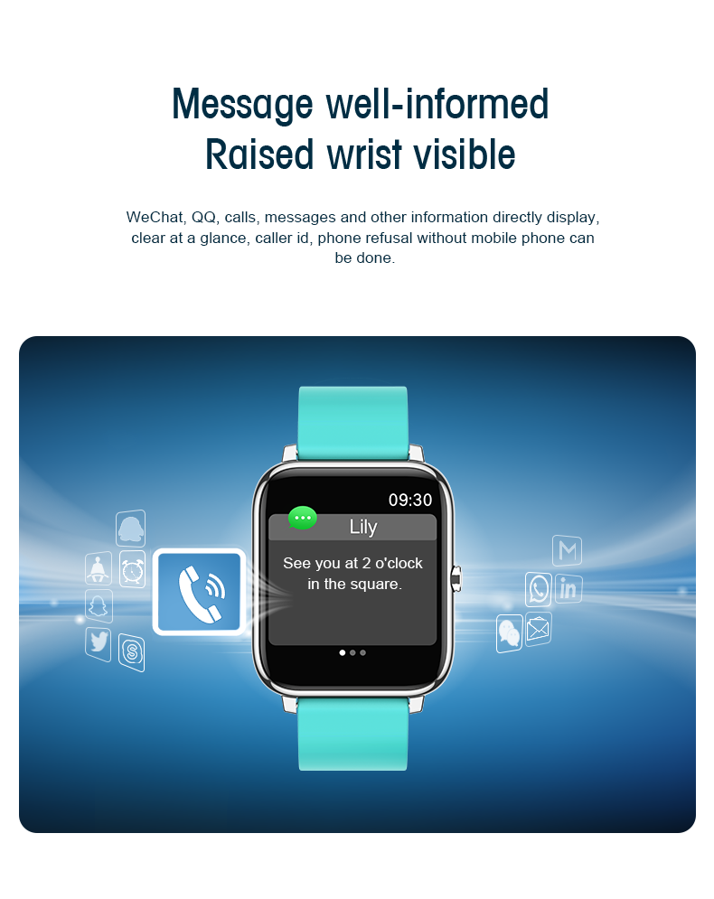 P22 GPS Calorie Count Sport Heart Rate Waterproof Smartwatch For Android IOS Phone
