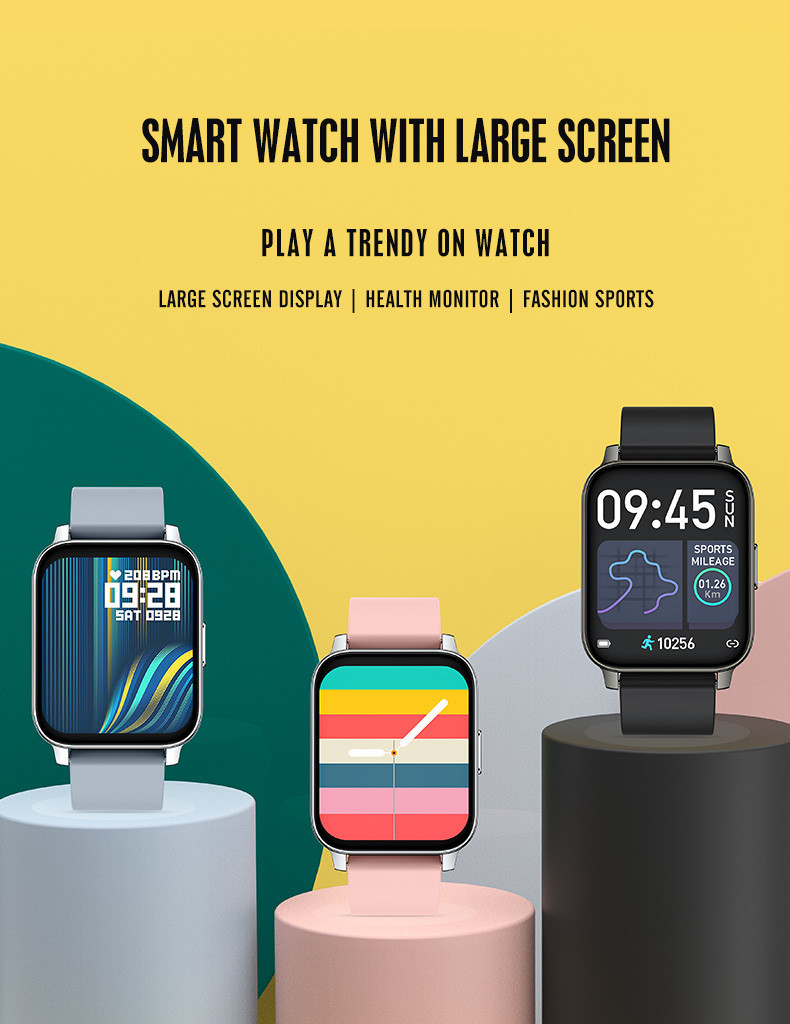 Nordic 52832 1.69in Smart Sport Watch IOT Music Control Health Monitor