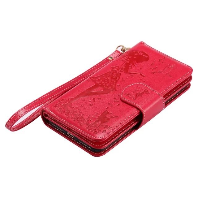 iPhone Leather Folio Book Style Case Wallet,Built-in 9 Card Slots Cash Pocket, Phone Case for iphone 7, iphone se