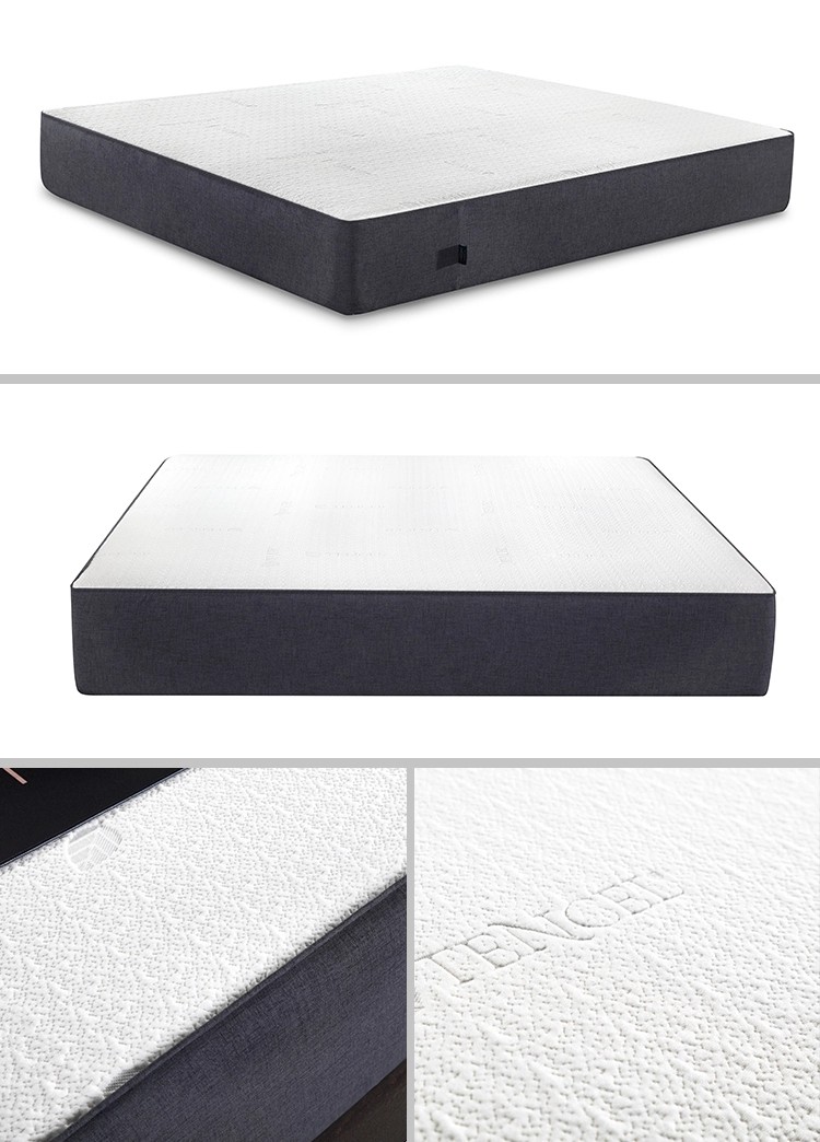 12 Inch Natural Latex Gel Memory Foam Bed Mattress Polyester Knitted / Suede Fabric