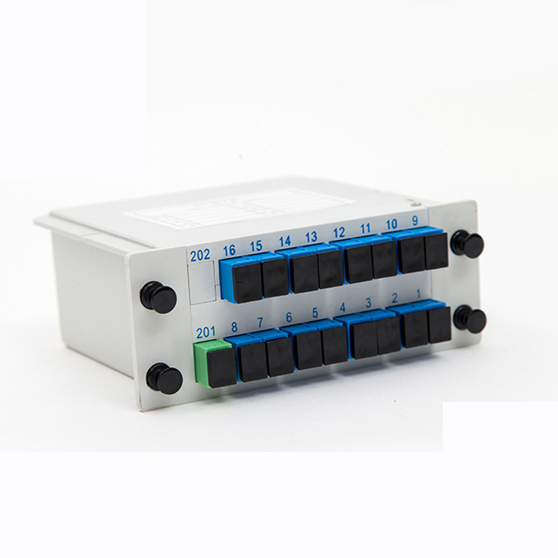1x16 Plc G657A1 0.9Mm Cassette Gpon Fiber Optic Splitter Box Insertion Type