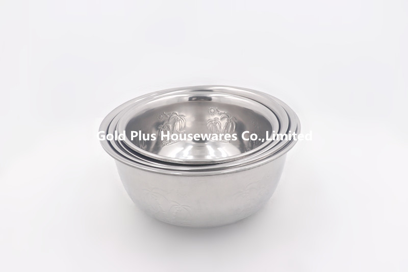 40cm Vegetable Washing Stainless Steel Basin Embossed Pattern Kitchen Sink