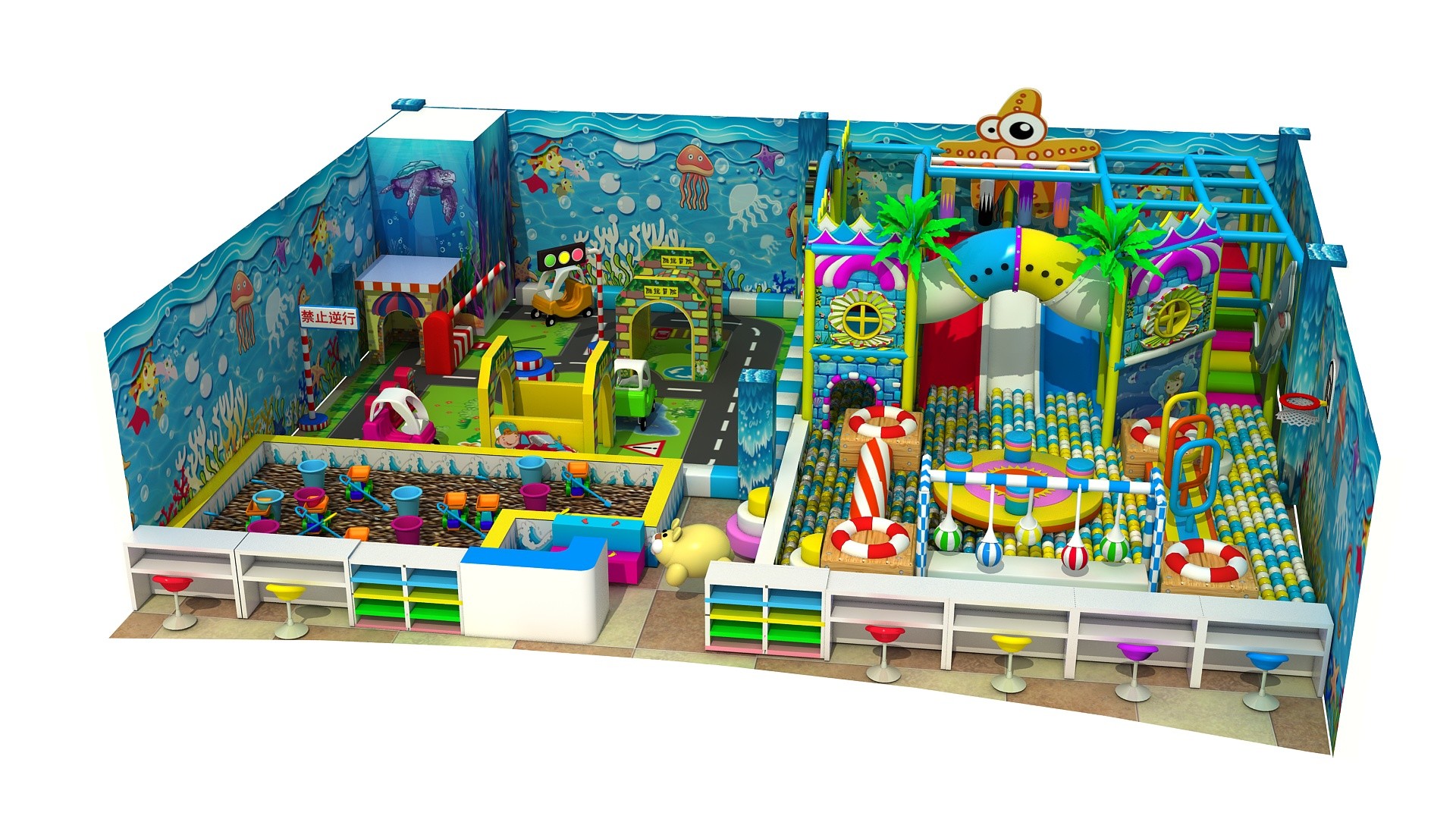 CE Space Themed Indoor Playground , LLDPE Indoor Amusement Park Equipment