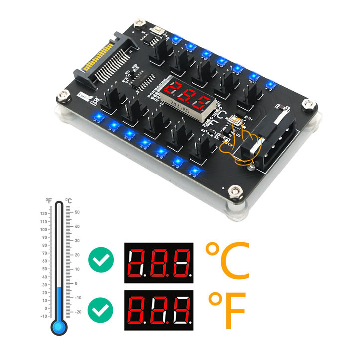 DC 12v 3 4 Pin PWM Fan Hub Controller 3528 Colorful Flash LED SATA Cable