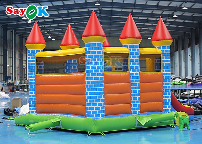 Colorful Inflatable Bouncer House Water Slide Combo Commercial Bouncy Castle