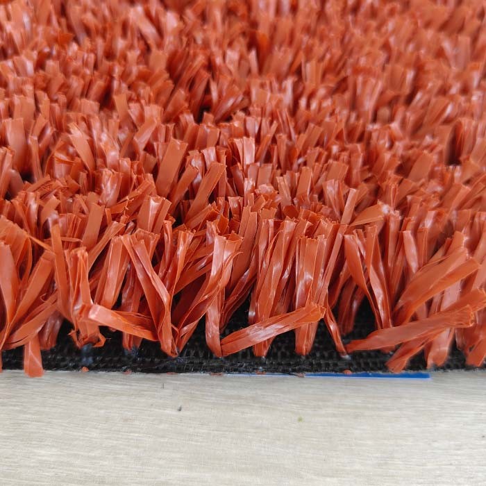 Brick Red Tennis Artificial Turf 6300 Dtex 25mm Mesh Grass Multi Functional Low Maintenance