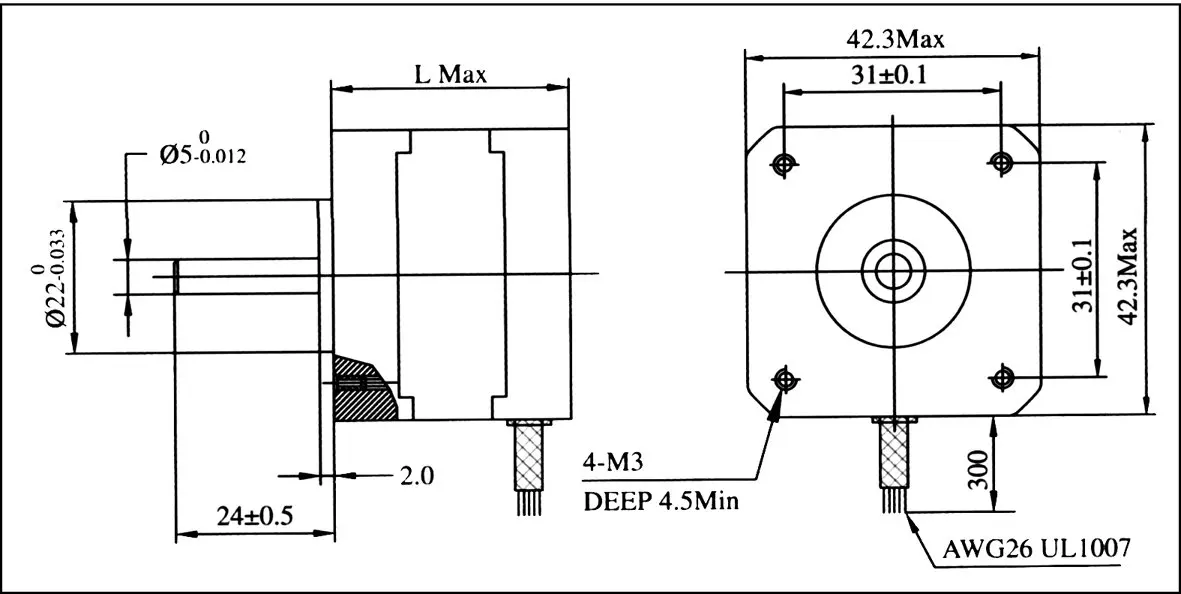 17HS3430 Nema17 42 CNC Stepper Motor 34mm 1.2A 34mm /38 Oz In For 3D Printer