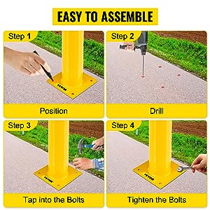 4.5 Inch Diameter Steel Pipe Safety Bollard 48 Inch Height Bollard Post