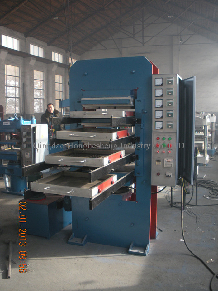50 Ton 550*550 Paver Tile Making Machine Four Flooring Tile Rubber Mold Vulcanizer