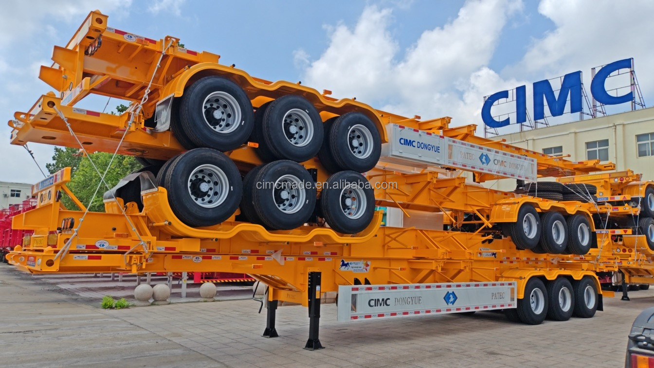 CIMC 3 Axles Skeleton Container Semi Trailer Cargo Container Transportation Truck Semi Trailer