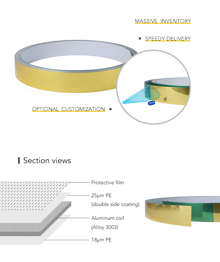4cm 5cm 6cm Gold Aluminum Trim Cap Neonbox With Machine Bending