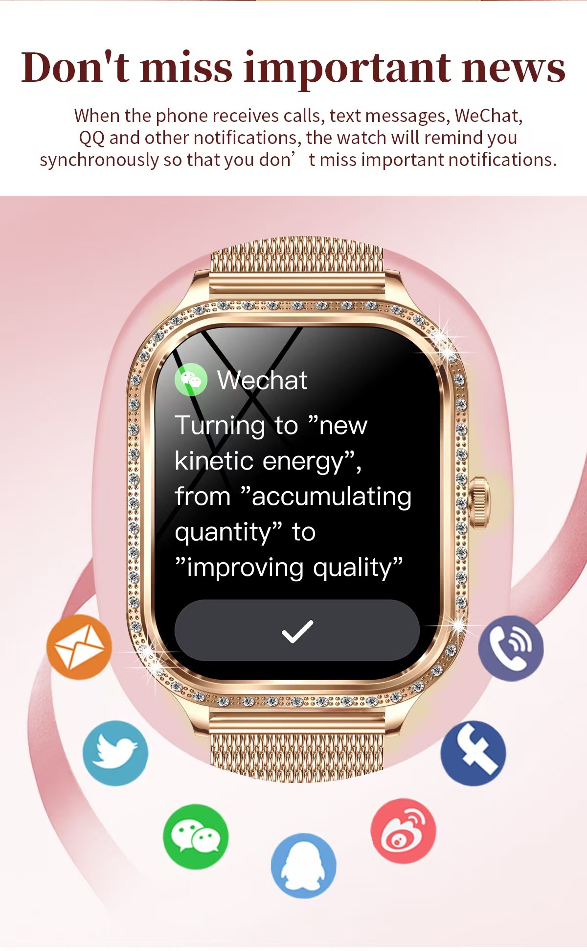 MK88 Women Smart Watch , Multi Sport Smart Watch Health Monitoring BT Call Blood Oxygen