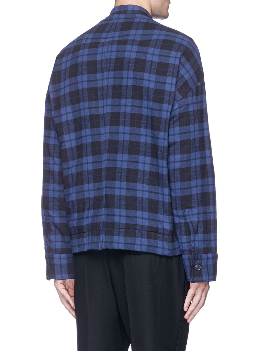 Leisure Style Plaid Shirt Flannel Jacket