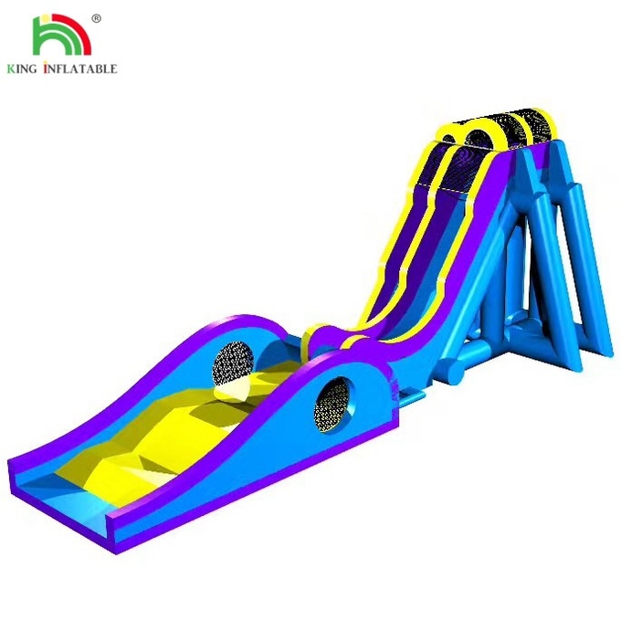 Commercial Party Rental Interesting Crazy Blue Inflatable Water Slide for Kids and Adults
