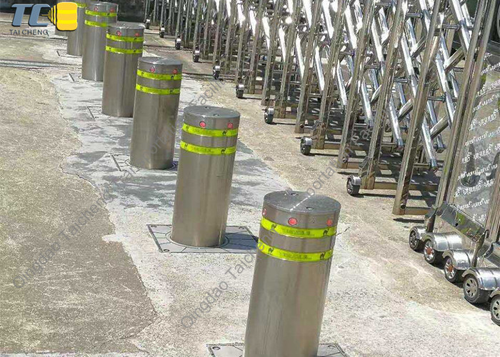 Steel Automatic Hydraulic Bollard 360mm Diameter 3S Fall Time IP68 Protection