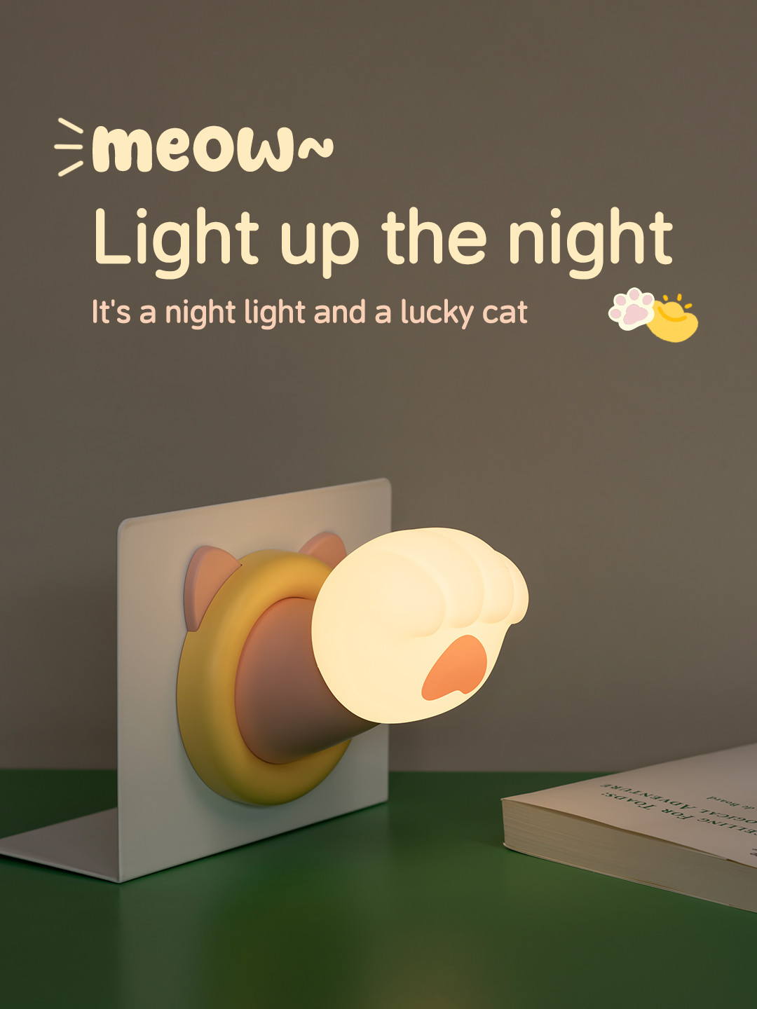 Cat Claw Creative Night Light Charging USB Birthday Gift Cute and Cute Practical Girl Gift Silicone Patting Light