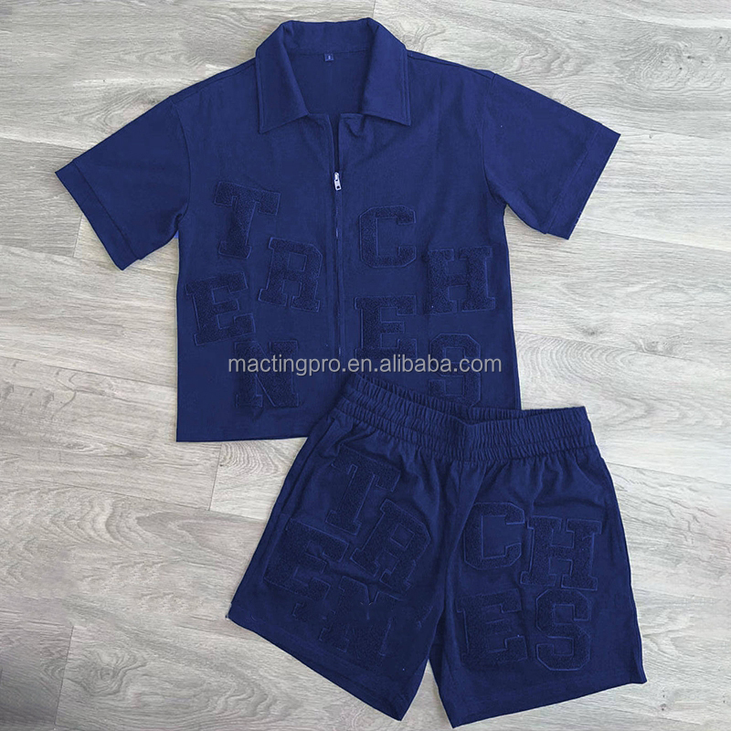 2024 Summer Men's Breathable Two Piece Tracksuit with Digital Printing and Solid Color