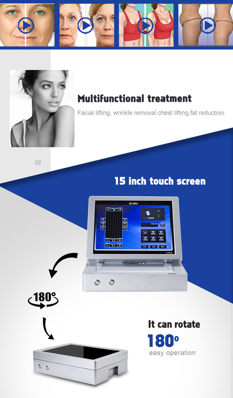 Portable Hifu 3D Face and Body Lifting Machine Advanced for Beauty Spa
