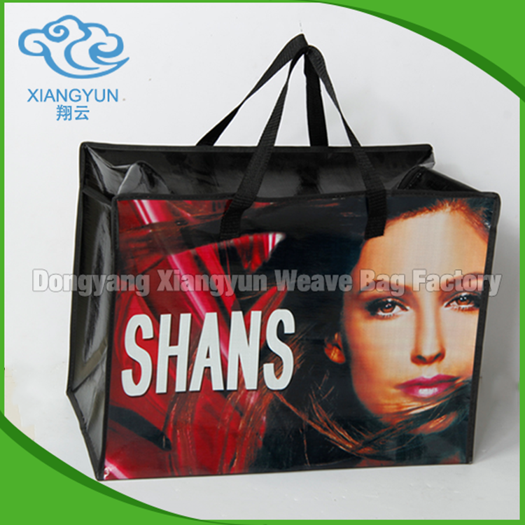 Factory directly sell package shopping zip printed china pp woven bag