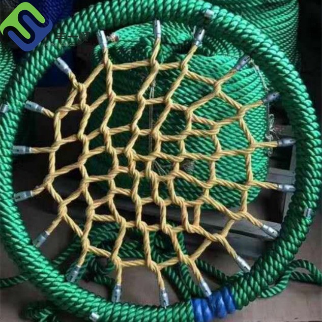 Sandy Color Polyester 12 Strands Rope Bridge 150mmx4200mm
