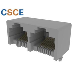 1x2 Port Female Right Angle 8P8C RJ45 Modular Jack