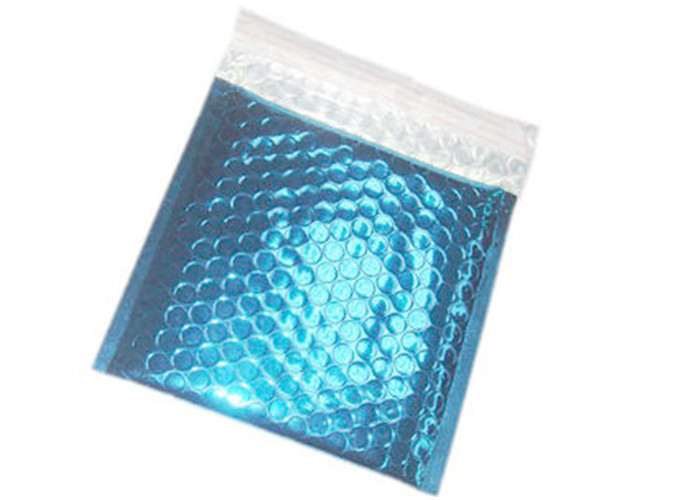 Customized Printing Metallic Bubble Mailing Envelopes Blue Color For Shipping