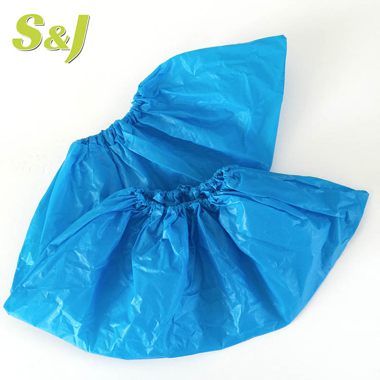 Disposable Nonwoven CPE Shoe Cover Elastic Band at Opening Multiple Sizes Waterproof Excellent Liquid and Tear Resistance