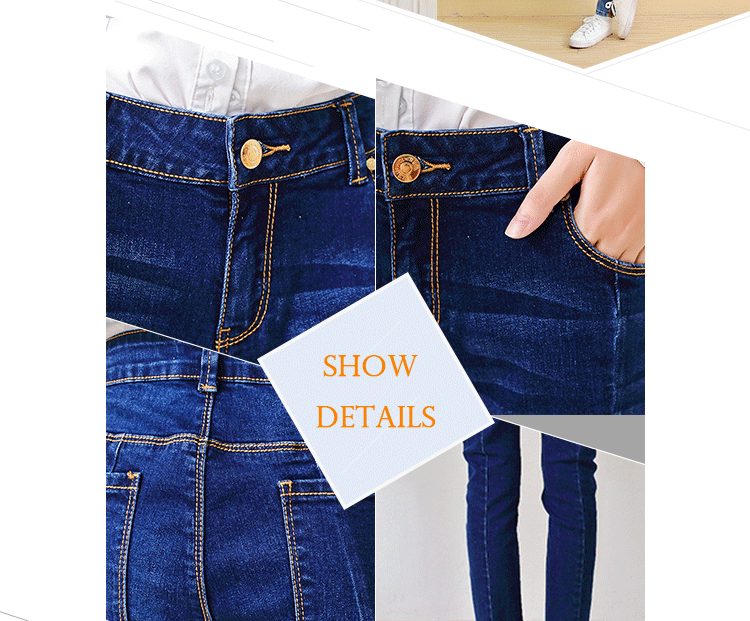 Super skinny fit Unique bottom women denim jeans