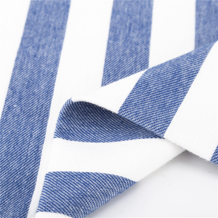 Dye Striped Knit Fabric Spring Skin Friendly Blue And White For Sweatshirt