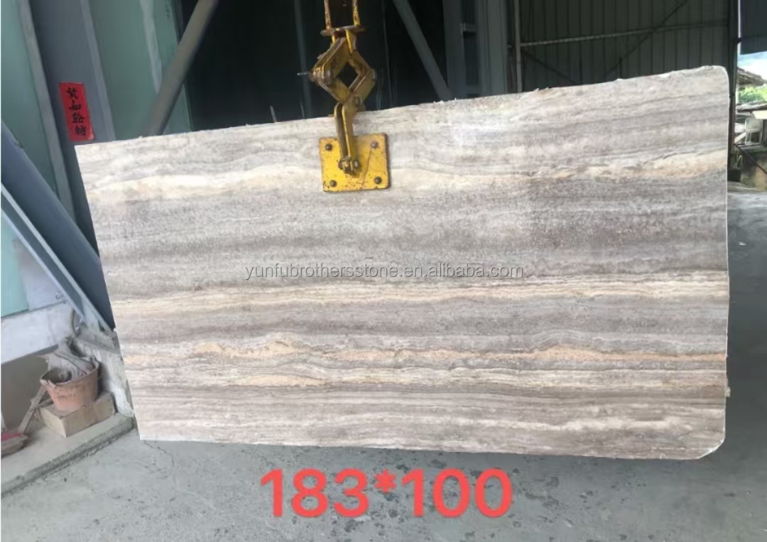 Travertine Marble Tile for Hotel Villa Polished Silver Stone Cladding and Decoration