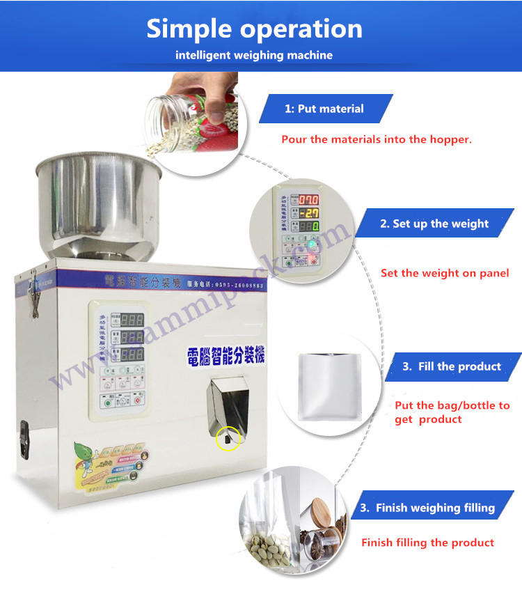 Tea Grain Coffee Powder Weigh Filling Machine Semi Automatic