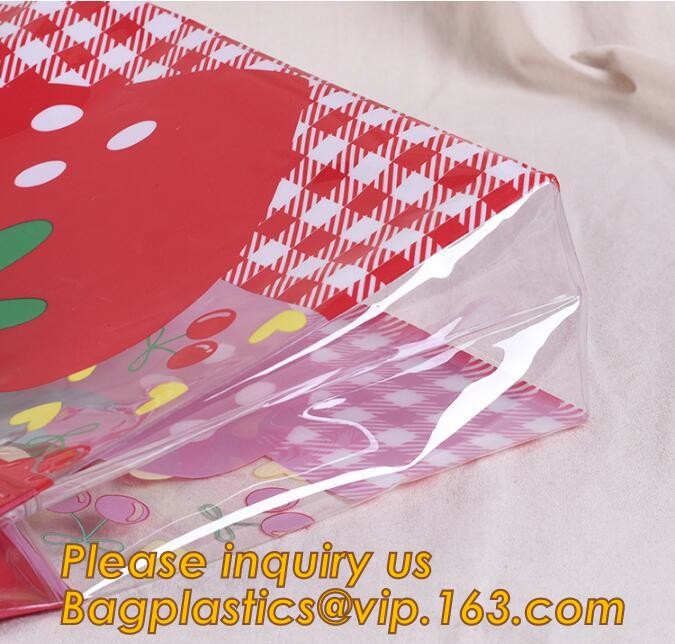 Factory Custom made Environmental PVC clear packaging toy storage handle bag,plastic tote packaging bag with handles fro