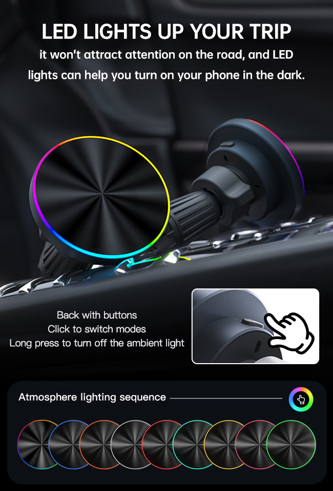 Ultra Thin Metal Magsafe Car Mount With Customizable Lens Material