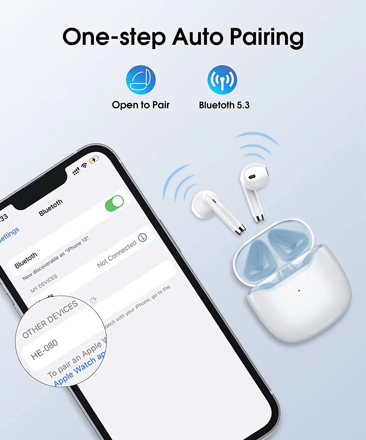 IPX7 TWS Wireless Bluetooth Earphones Type C Fast Charging Earbuds 37.2g