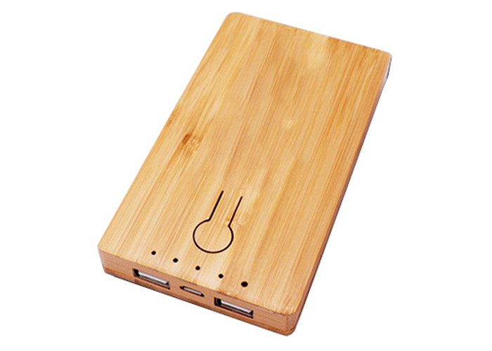 Maple Material Carved Wood Power Bank Square Shape White Paper Box Packed