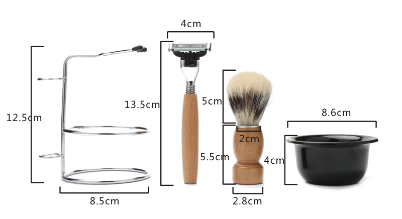 Bristle Beard Soap Brush 3 In 1 Customer Logo Beard Shaver Kit