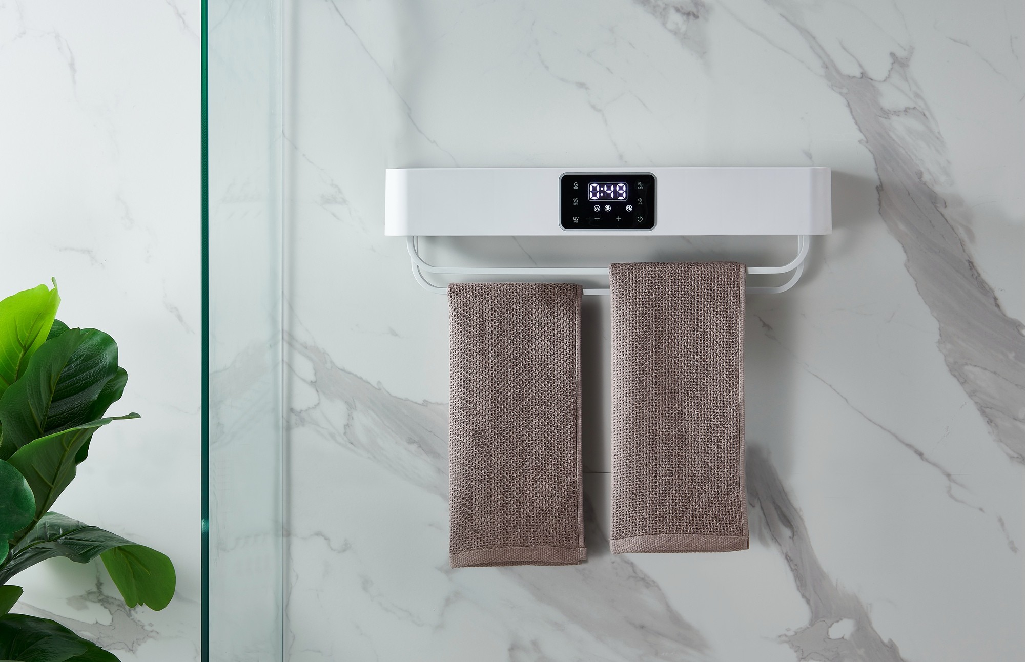 UVC Bathroom Towel Racks With Electric Heating Warmer Wall Mount UV Towel Dryer