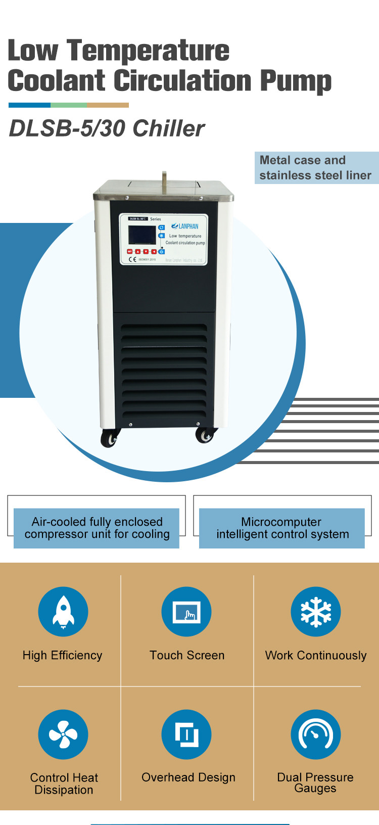 Chiller Lab Equipment 5L Alcohol chemical Chiller circulating pump Machine